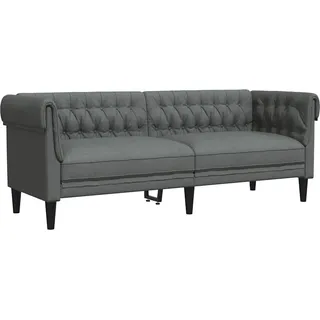 vidaXL Chesterfield-Sofa 3-Sitzer Dunkelgrau Stoff - Grau