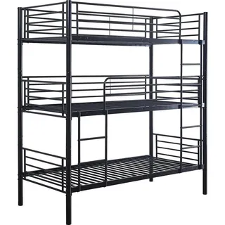 Habitat et Jardin 3-Etagenbett aus Metall havin - 90 x 190 cm - Schwarz