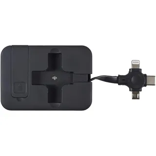 BE MIX, HT0055, ausziehbare 3-in-1-Kabelbox, ausziehbare 3-in-1-Kabelbox mit USB-, Micro-USB- und USB-C-Spitzen, optimale Kabellänge von 1 m