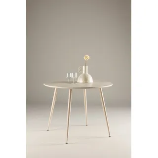 venture home Esszimmertisch 100 x 75 x 100 cm beige/weiß