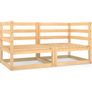 vidaXL Gartensofa 2-Sitzer Massivholz Kiefer - Braun