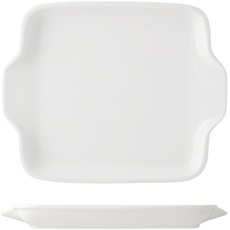 H&h piatto rettangolare in porcellana, 20x16,5 cm, bianco