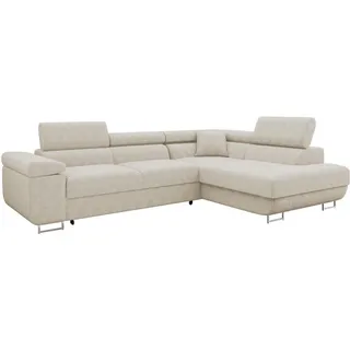 Mirjan24 Eckcouch Cord 5-Sitzer Beige