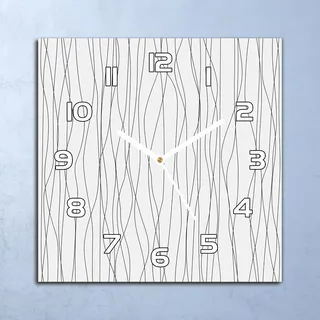 Deko Glasuhr Wanduhr 30x30 Chaotische Linien Quarz Küchenuhr Bürouhr