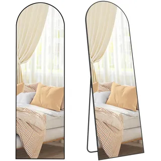 Boxxx Standspiegel , Schwarz , Metall, Glas , formgebogen , 50x160x33 cm , Facettenschliff, Ganzkörperspiegel , Garderobe, Garderobenspiegel