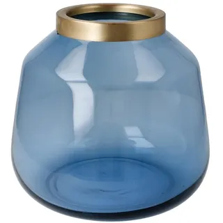 Goebel Vase, Glas, Blau, 17x17x16 cm