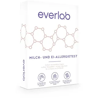 EVERLAB Milch- & Ei-Allergietest – IgE Test auf Milch- & Ei-Allergie| Detaillierte Auswertung | Selbsttest für Zuhause