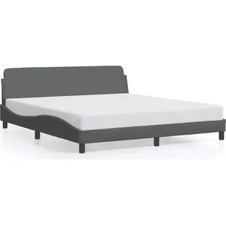 vidaXL Bettgestell "Dover" Dunkelgrau 180x200 cm Stoff - Grau
