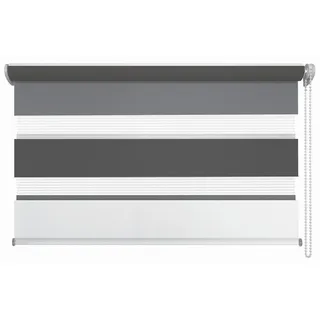 MYDECO Doppelrollo Just-Triple 60 x 160 cm grau/weiß