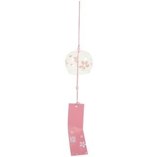 Japanisches Windspiel, Glas Windspiel Japanische Deko Rosa Sakura Windspiel für Draußen Hängend Garten Wind Chimes Aufhängen Windglocke Balkon Garten Draußen