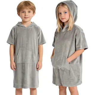 JORAKI Frottee Badeponcho Kinder, Handtuch Kinder Baumwolle Handtuch Poncho Kinder Leicht Strandponcho Surfponcho Kapuzenhandtuch Strandtücher Schwimmen Pool Handtuch für Mädchen Jungen Teenager