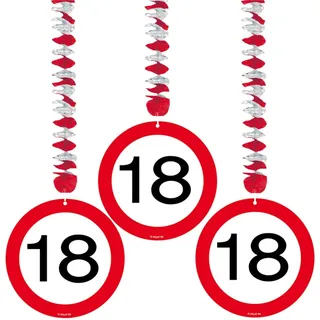 Folat 8714572051170 Set Rotorspirale Verkehrsschild 18 Geburtstag