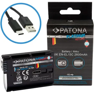 PATONA Platinum Akku USB-C Input für Nikon EN-EL15c