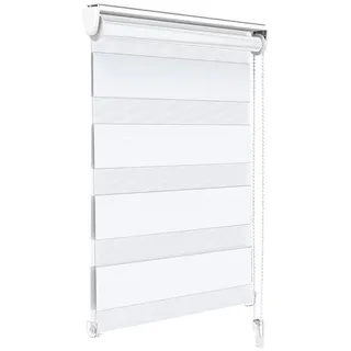 VOUNOT Doppelrollo klemmfix ohne Bohren, Duo Rollo Klemmrollo für Fenster und Tür, lichtdurchlässig & verdunkelnd Fensterrollo, 90x150cm, Weiß