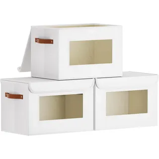 YheenLf Aufbewahrungsboxen,3 Stück,Weiß Aufbewahrungskorb,33x23x20cm