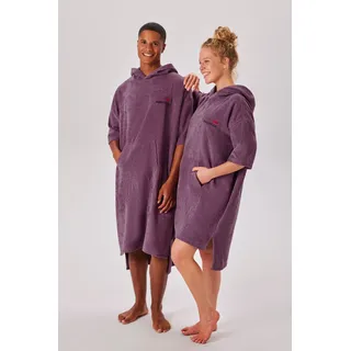 Badeponcho KANGAROOS "Summer, ideal für Sauna, Spa & im Urlaub, Damen & Herren" Gr. L, mauve, L/XL, Baumwolle, Hausmäntel, Badeponcho, Surfponcho, mit Bauchtasche, 100% Baumwolle, Frottee, Topseller