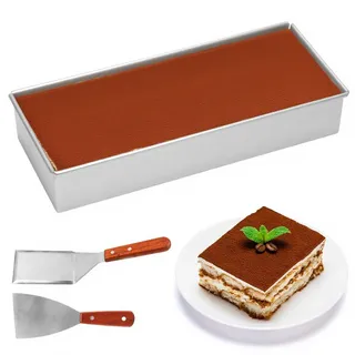 RANJIMA Backrahmen Rechteckig Verstellbar, Verstellbarer Kuchenrahmen aus Aluminium mit Antihaftbeschichtung einstellbar für Mousse Torten Toast Brot und Schichttorten für Geburtstag Hochzeit Party
