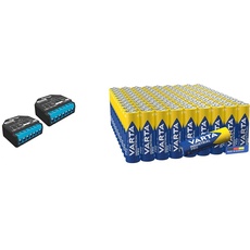 Shelly Plus 2 PM 2er Pack & VARTA Batterien AA, 100 Stück, Industrial Pro, Alkaline Batterie, 1,5V, Vorratspack in umweltschonender Verpackung, Made in Germany [Exklusiv bei Amazon]