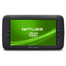 Muse M-1028 CVB Auto DVD Player, Fahrzeug Multimedia und Unterhaltungssystem, kompatibel mit MP3, JPEG und Xvid, Eingebaute wiederaufladbare Batterie, mit Fernbedienung und Autohalterung, Schwarz.