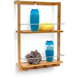 Relaxdays Duschregal Bambus (38 x 15.5 x 53 cm)