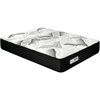 DUÉRMETE ONLINE Viskoelastische Hybrid-Matratze Eco Box mit Taschenfederkern, optimaler Komfort, mittlere Festigkeit, milbendicht, antibakteriell und hypoallergen, 200 x 200 cm