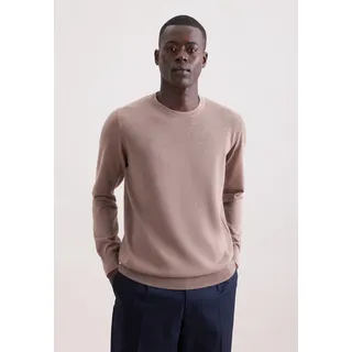 Pullunder SEIDENSTICKER "Schwarze Rose", Herren, Gr. L, pecan, 100% Wolle, unifarben, regular fit, Rundhals, Pullover Pullunder, 1/1 Rundhals Uni