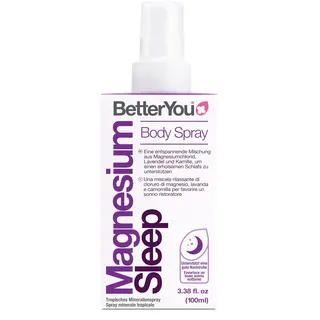 BetterYou Magnesium-Schlafkörperspray, hergestellt mit Zechstein Magnesiumchlorid und ätherischen Ölen, Magnesium-Ergänzung, natürliche Schlafhilfe, ohne Palmöl, 100 ml (600 x sprühen)