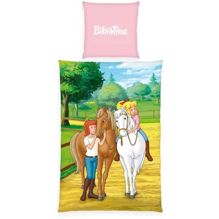 Bibi & Tina Bibi und Tina Schriftzug Multicolour 135 x 200 cm + 2 x 80 x 80 cm