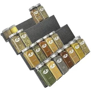 LYNK PROFESSIONAL 430414DS Gewürzregal-Tablett Schubladen-Organizer zum Herausziehen, Legierter Stahl, Silberfarben metallisch