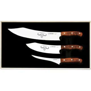 Giesser Messer PremiumCut 3er Set BBQ Messer 30cm 20cm 17cm Thujaholz Braun - Braun