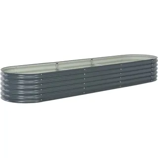 vidaXL Garten-Hochbeet verzinkter Stahl 320 x 80 x 44 cm Grau 