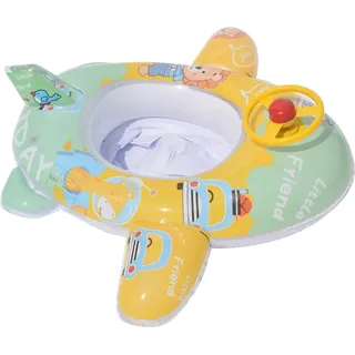 Babypool Schwimmer mit Sicherheitssitz Lenkrad Cartoon Flugzeug Form aufblasbarer Schwimmring für Kinder Schwimmtraining helfen kleine Löwe