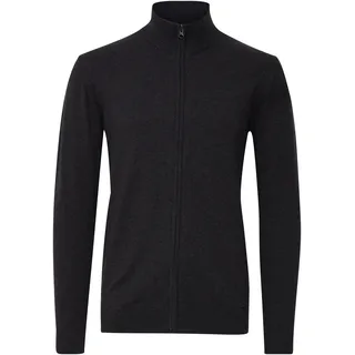 Strickjacke INDICODE "Strickjacke IDBadi", Herren, Gr. XL, grau (charcoal mix), Obermaterial: 80% Baumwolle CO. 20% Polyamid PA., Strickjacken Strickjacke