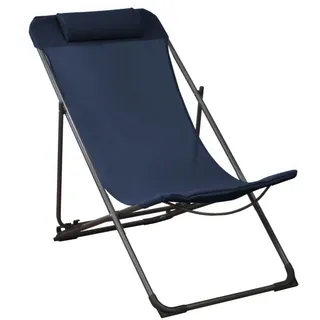 Chilenischer Liegestuhl Graphit/Blau Gartenmöbel Für Draußen Und Zuhause
