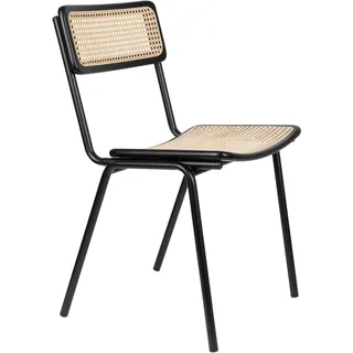 Zuiver Jort Esszimmerstuhl Stahl/Rattan Natur/Schwarz