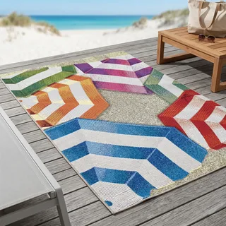 Sansibar Rantum Beach SA-019 Outdoor-Teppich 240 x 340 cm Mehrfarbig