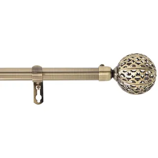 douceur d'Intérieur Gardinenstangen-Set, Deko, Ext, 19 mm, 120 < 210 cm, GLOBA Messing