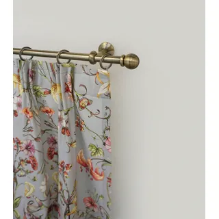 GARESA Gardinenstange »ESPERANCA« Ø 16 mm 1 läufig-läufig Wunschmaßlänge rustikale Vorhanggarnitur, verlängerbar, Eisen, Endk. Kugel, m. Ringe, goldfarben