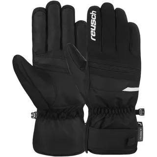 Reusch Brandon R-TEX XT warme, wasserdichte, Winddichte und atmungsaktive Unisex Winterhandschuhe Fingerhandschuhe Schneehandschuhe Skihandschuhe Herren Damen, schwarz-weiß, 8