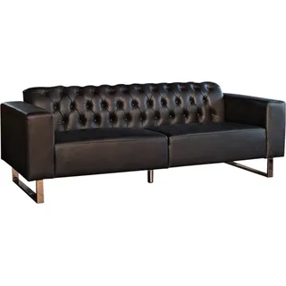 KAWOLA Sofa NILO Ledersofa 3-Sitzer Leder schwarz - Schwarz