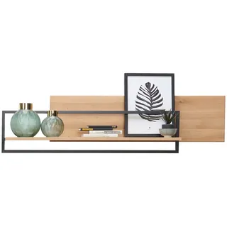 Cantus Wandboard , Eichefarben , Holz, Metall , Wildeiche , massiv , 148x38x27 cm , Holzmöbel, Wohnwände Holz, Wohnwand Serien Holz