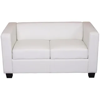 Mendler Couch Kunstleder 2-Sitzer Weiß