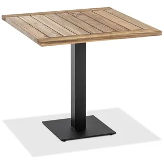 Klapptisch Bistro anthrazit quadratisch - 68 x 68 cm Teak recycled
