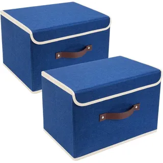 TYEERS Faltbare Aufbewahrungsbox 38x25x25 cm 2-Stück Klassisch Blau - Blau