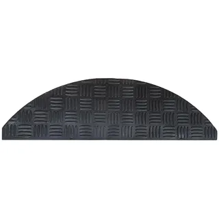 Vivol Treppenstufen matten aus Gummi 17.5 x 60 cm Halbrund - Antirutschstreifen Tränenblechmotiv - Schwarz - Anti Rutsch Matte vor der treppe - 10 Stück