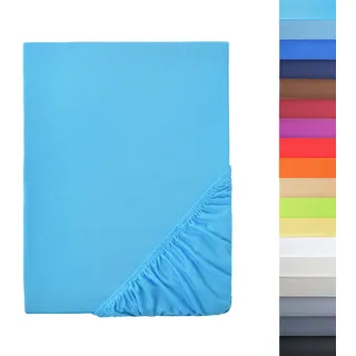 Spannbettlaken Mikrofaser-Polyester 120 x 200 cm türkis