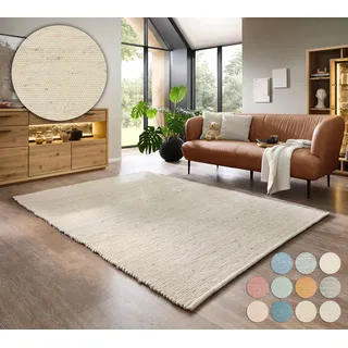 OTTO home »Pirker« rechteckig 12 mm Höhe Wendeteppich, meliert, reine Wolle, handgewebt, Scandi, Wohnzimmer,