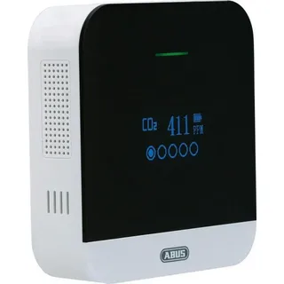 ABUS CO2-Melder - CO2WM110 AirSecure - Messgerät für Luftqualität, Luftfeuchtigkeit und Temperatur im Raum - mit Alarm und CO2-Ampel