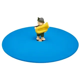 LURCH Mein Deckel Biergarten Toni Tuba, Glasabdeckung aus 100% BPA-freiem Premium-Platin-Silikon, Ø10,5cm, Bayern Blau