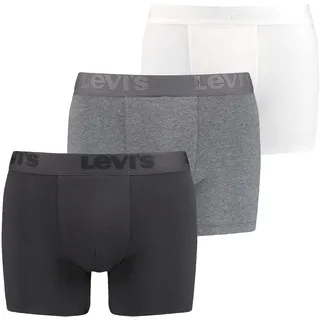 Levis Boxer Packung, 3er-Pack, mit komfortablem Bund, weiß, anthrazit, meliert, schwarz
